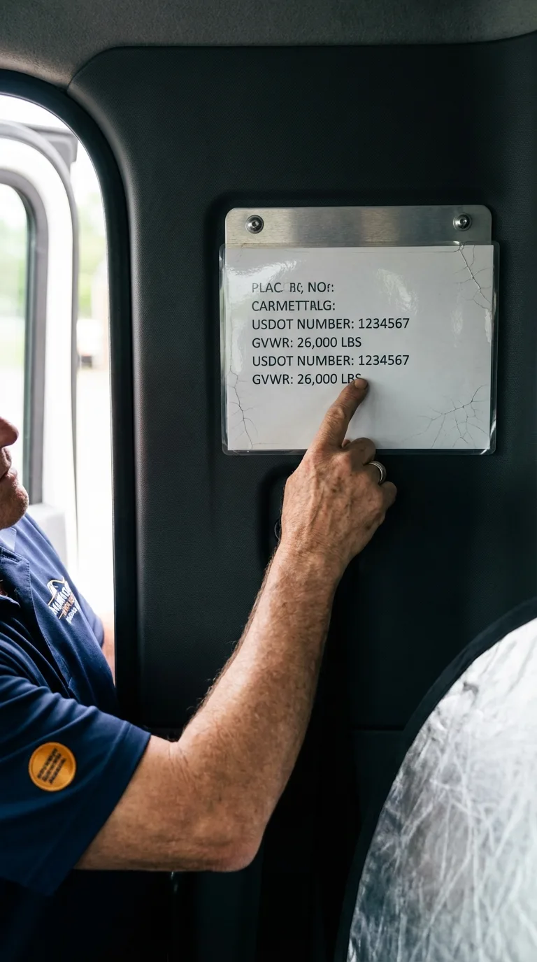USDOT licensing placard verification in Atoka